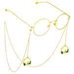 Gold-colored metal non-slip chain, with pendant rabbit, for glasses and masks GL640