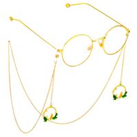 Gold-colored metal non-slip chain, with pendant rabbit, for glasses and masks GL640