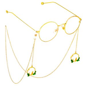 Gold-colored metal non-slip chain, with pendant rabbit, for glasses and masks GL640