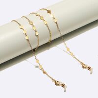Gold-colored metal non-slip chain, with diamond, for glasses and masks GL1634