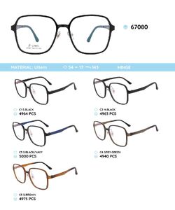 Plastic Ultem eyeglasses frame 67080