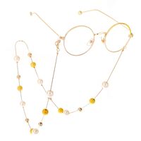 Metal non-slip chain, with balls and  pearls, for glasses and masks GL428
