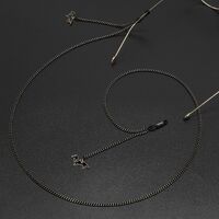 Black-colored metal non-slip chain, with pendant pet dog, for glasses and masks GL673