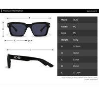 Plastic square sunglasses for men Elit 3626-EL