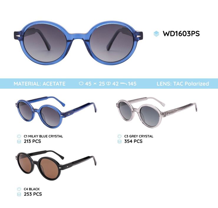 Plastic acetate frame polarized sunglasses WD1603PS