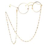 Metal non-slip chain, with cross and beads, for glasses and masks GL076