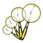 Лупа, увеличительное стекло с ручкой 双色橡胶柄放大镜-3-XX, диаметр 50мм, 60мм, 75мм, 100мм, увеличение: 10Х, 8Х, 6Х, 5Х