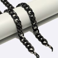 Black-colored metal non-slip chain, thick aluminum, for glasses and masks GL1696
