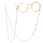 Gold-colored metal non-slip chain, with pearl, for glasses and masks GL112