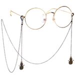 Bronze-colored metal non-slip chain, with a Christmas snowman pendant, for glasses and masks GL145