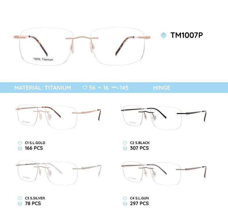Titanium frames rimless TM1007P