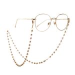 Metal non-slip gold chain, with crystal bead, for glasses and masks GA088