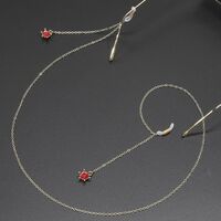 Gold-colored metal non-slip chain, with crown and rhinestones, for glasses and masks GL349