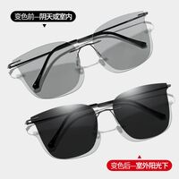 Polarized photochromic metal rimless sunglasses KY222109