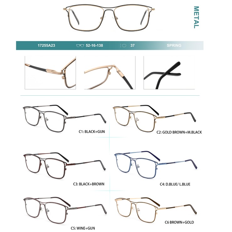 Metal frames for glasses with spring hinges Big City 17255A23