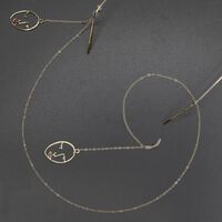 Gold-colored metal non-slip chain, with mask, for glasses and masks GL379