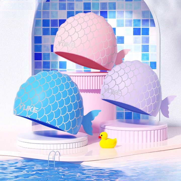 Шапочка для плавания силиконовая водонепроницаемая детская YM102-YU