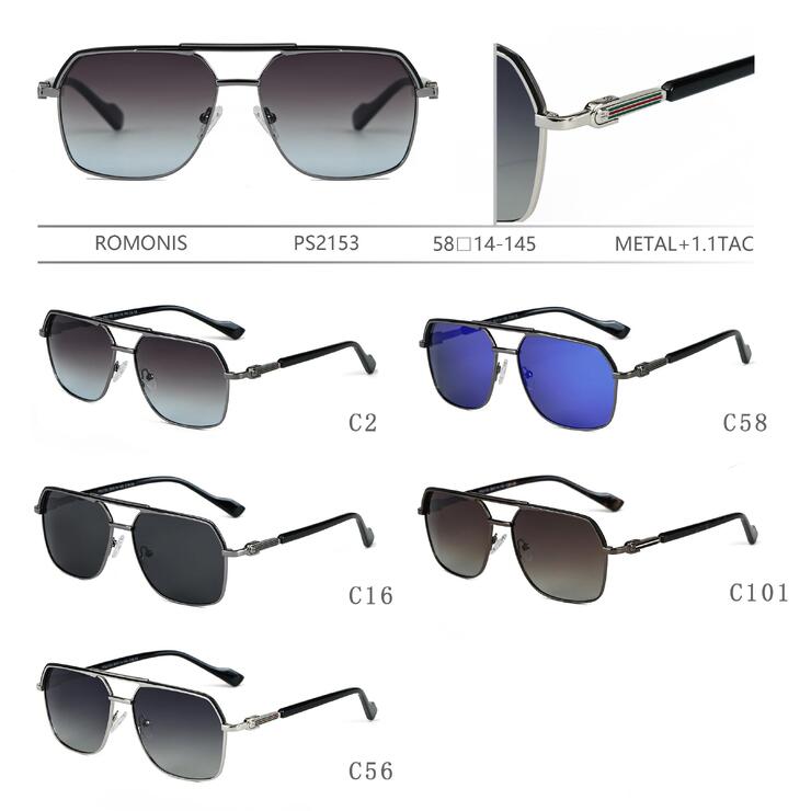 Polarized metal sunglasses for men Romonis PS2153-R