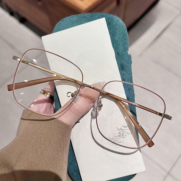 Очки металлические женские с защитой от синего света 00143-PN