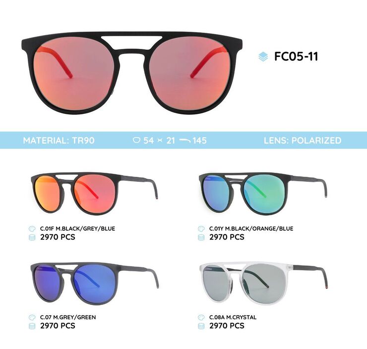 Plastic TR90 frame polarized sunglasses FC05-11