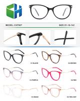 Plastic acetate frame for women with spring hinges CH7907-DA