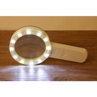 Magnifier with universal backlight, magnifying glass with handle 2288-90-XX, diameter: 90 mm, magnification: 10X