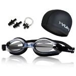 Swimming waterproof anti-fog goggles, with cap, 8100-YU
