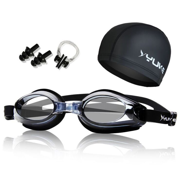 Swimming waterproof anti-fog goggles, with cap, 8100-YU