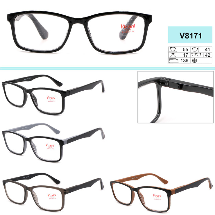 Corrective plastic frame eyeglasses VIZZINI V8171