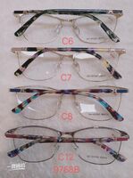Metal frame for glasses with spring hinges 9768B