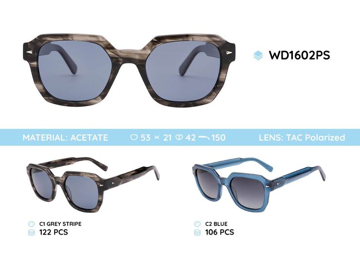 Plastic acetate frame polarized sunglasses WD1602PS