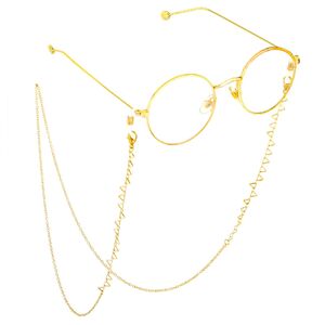 Gold-colored metal non-slip chain, with copper triangle, for glasses and masks GL764
