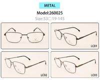 Metal eyeglasses frame for men with spring hinges 260025 (item in stock)