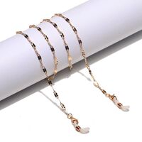 Gold-colored metal non-slip chain, with printed lips, for glasses and masks GL1296