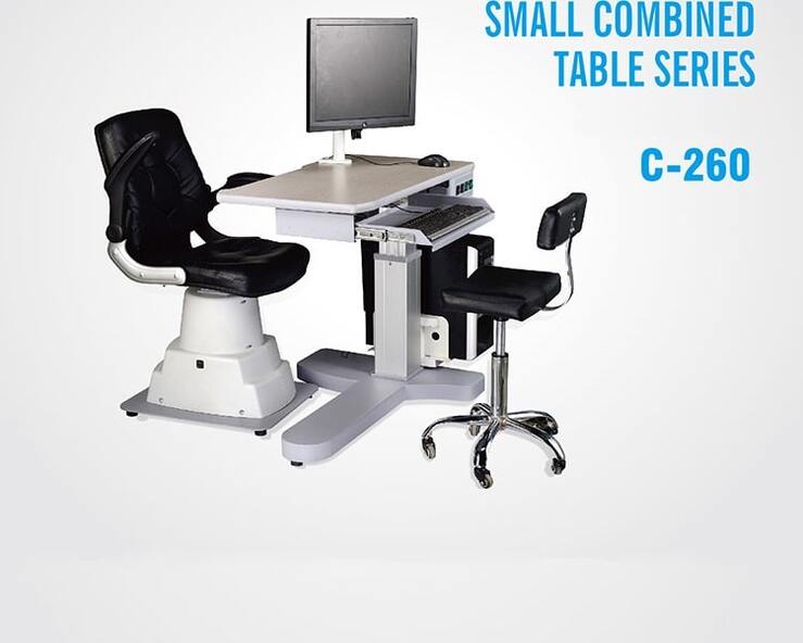 Рабочее место офтальмолога, комбинированный стол + кресло C-260, столешница 890*510 мм