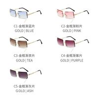 Солнцезащитные металлические безрамочные очки с защитой UV400 2889-GT