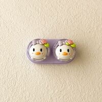 Mini soft contact lens kit retractable W-CT29头戴粉花
