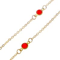 Gold-colored metal non-slip chain, with acrylic beads, for glasses and masks GL106