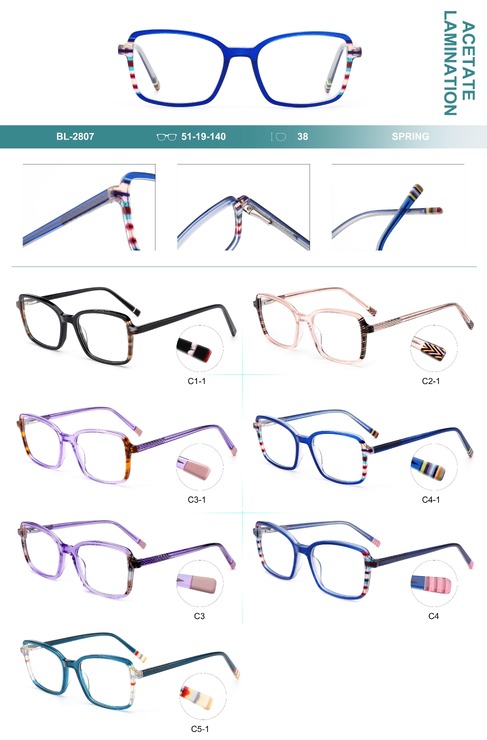 Plastic frames for glasses, acetate lamination with spring hinges Big City BL-2807