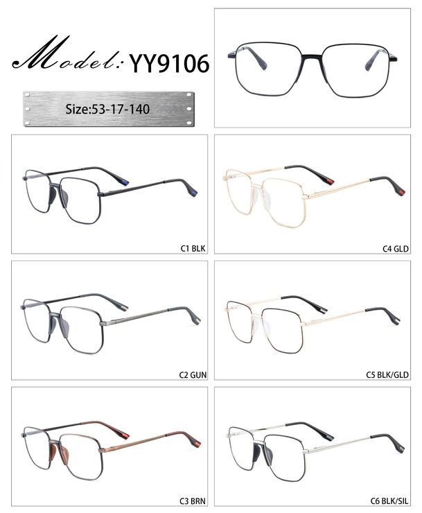 Metal frame with soft nose pad and spring hinges YY9106-DA