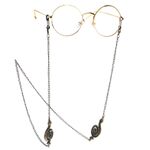 Bronze-colored metal non-slip chain, with snake, for glasses and masks GL118