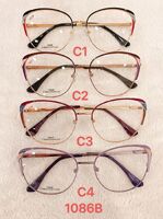 Metal frame for glasses with spring hinges 1086B
