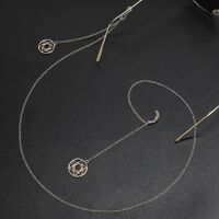 Metal non-slip chain, with pendant six-pointed star, for glasses and masks GL447