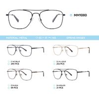 Metal men's frame for glasses with spring hinges MM1080