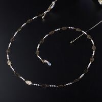 Metal non-slip chain with gold hollow leaves pearl for glasses and masks GL945