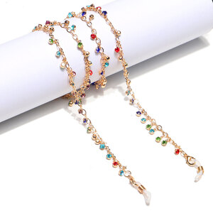 Металлическая цепочка для очков и масок со стразами GL1154