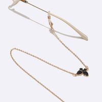 Металлическая нескользящая цепочка золотого цвета, с черной бабочкой, для очков и масок GL1561