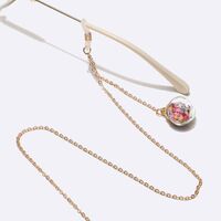 Металлическая нескользящая цепочка золотого цвета, с подвеской в форме шара, для очков и масок GL1495