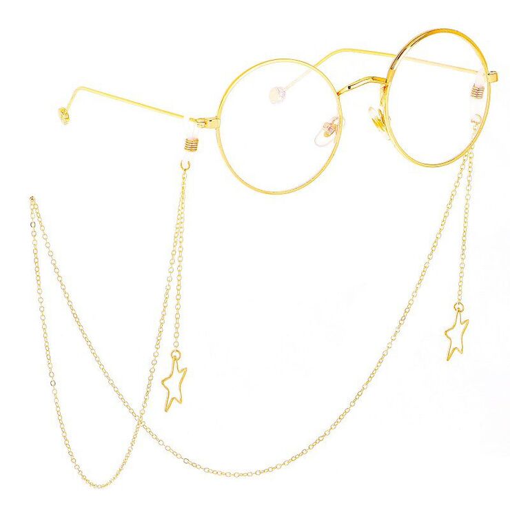 Metal non-slip chain, with a star, for glasses and masks GL372-1