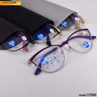 Women's metal eyeglasses with flex hinges Vizzini V7005 BLOCK BLUE LIGHT dioptries to -8.00